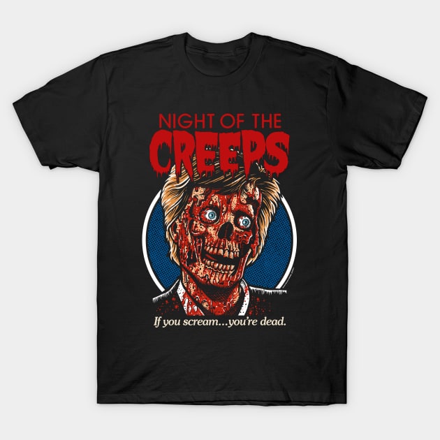 Night Of The Creeps, horror, 80s, cult classic T-Shirt by PeligroGraphics